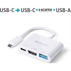 PureLink USB-C auf Multiport Adapter - iSerie - wei&szlig; - 0,10m