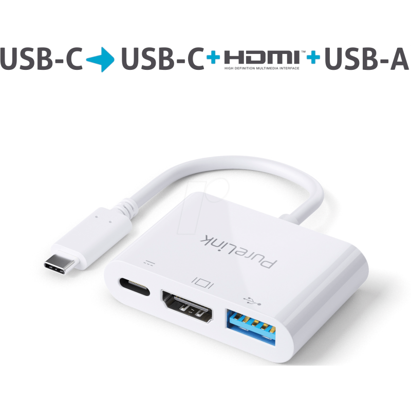 PureLink USB-C auf Multiport Adapter - iSerie - wei&szlig; - 0,10m