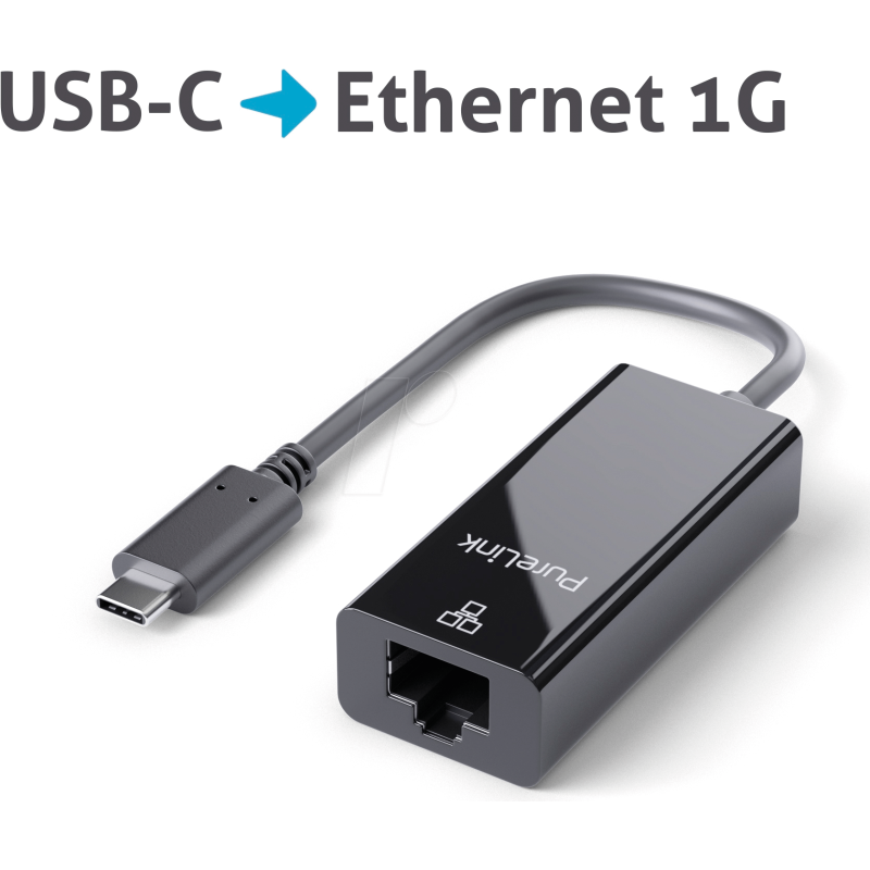 PureLink USB-C auf Ethernet Adapter - Gigabit 1000Mbps - iSerie - sch