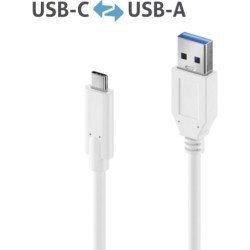 PureLink USB-C auf USB-A Kabel - 3.1 Gen 2, 3A, 10G - iSerie - wei&szlig; 