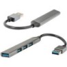 4smarts 4in1 Hub 3x USB-A 2.0, 1x USB-A 3.0 spacegrau