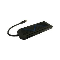 LC-POWER USB 3.2 HUB-C-Multi-6-RGB Externer HUB m.Kartenleser,Lade&amp;HD