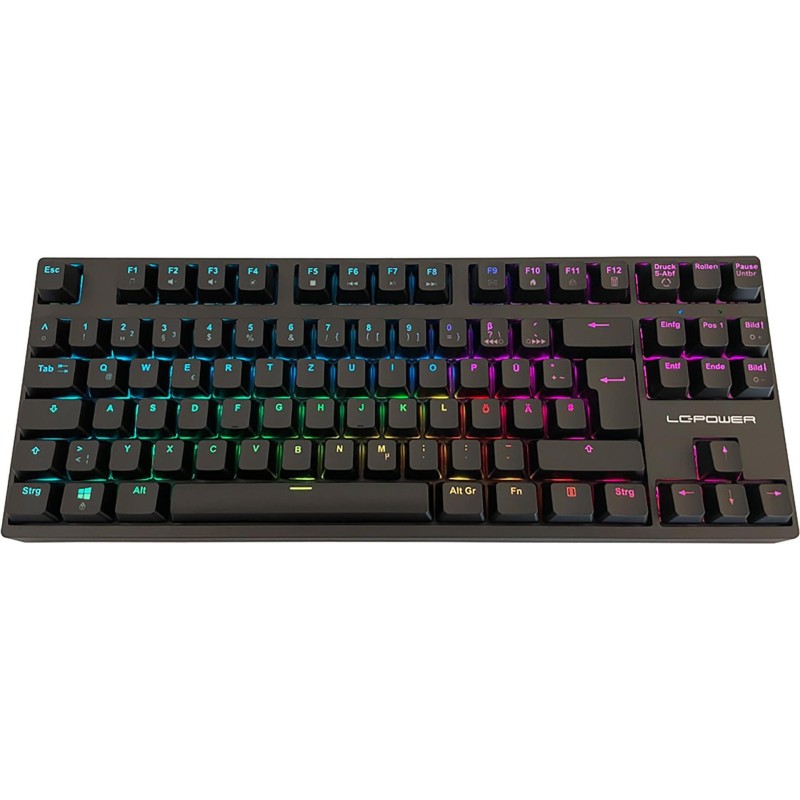 LC-POWER Tastatur KEY-MECH-2-RGB-C-W black,2,4GHz&amp;Bluetooth,TKL-Gaming