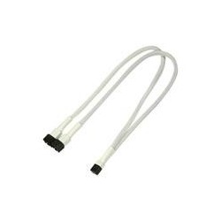 Nanoxia 3 pin Molex (female) - 3 pin Molex (male) Hvid 30cm Splitter 