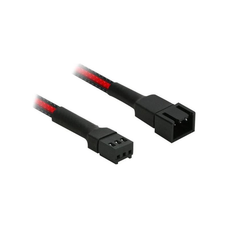 Nanoxia Single Sleeve 3 pin Molex (female) - 3 pin Molex (male) Sort 