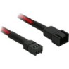 Nanoxia Single Sleeve 3 pin Molex (female) - 3 pin Molex (male) Sort 