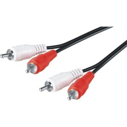 M-Cab 7200186 cavo audio 05 m 2 x RCA Nero RCA CONNECT CABLE L/R 0