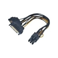 Akasa 15 pin Serial ATA str&Atilde;&cedil;m (male) - 6 pin PCI Express-str&Atilde;&cedil;m 