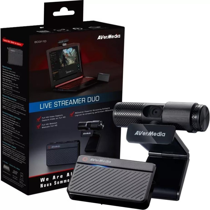 AVerMedia Live Streamer DUO Streaming Kit (Webcam und Capture Box)