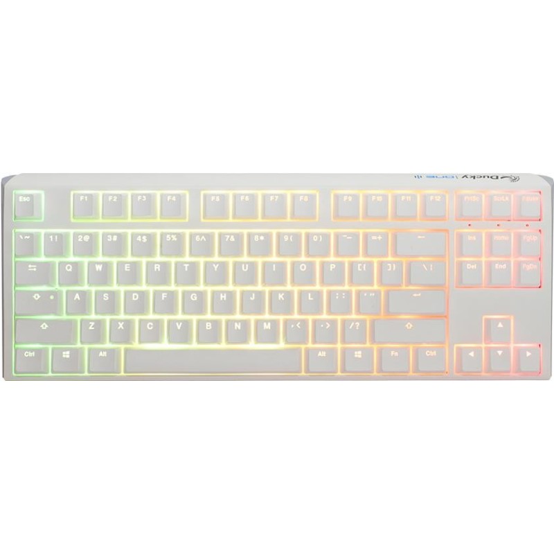 Ducky One 3 Classic Pure White TKL Gaming Tastatur, RGB LED - MX-Clea