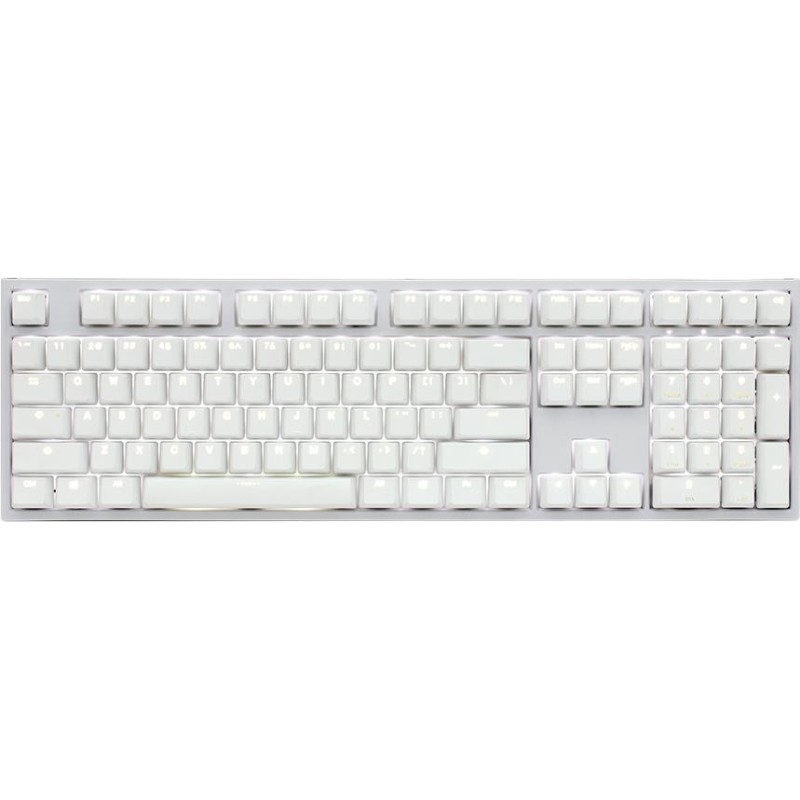 Ducky ONE 2 White Edition PBT Gaming Tastatur, MX-Blue, wei&Atilde;e L