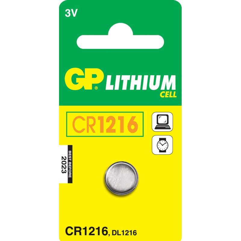 GP Lithium Coin Knapcellebatterier CR1216