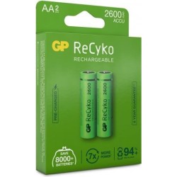 GP ReCyko AA Mignon NiMH 2600 mAh 1,2V Akku 2er Blister