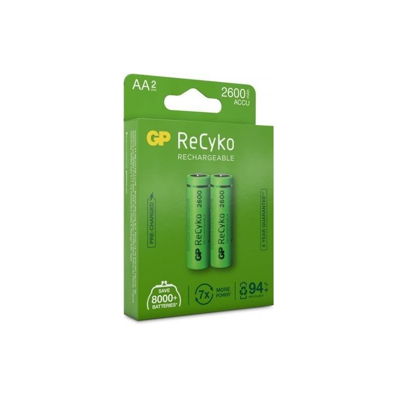 GP ReCyko AA Mignon NiMH 2600 mAh 1,2V Akku 2er Blister