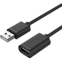 Unitek USB 2.0 USB forl&Atilde;&brvbar;ngerkabel 2m Sort