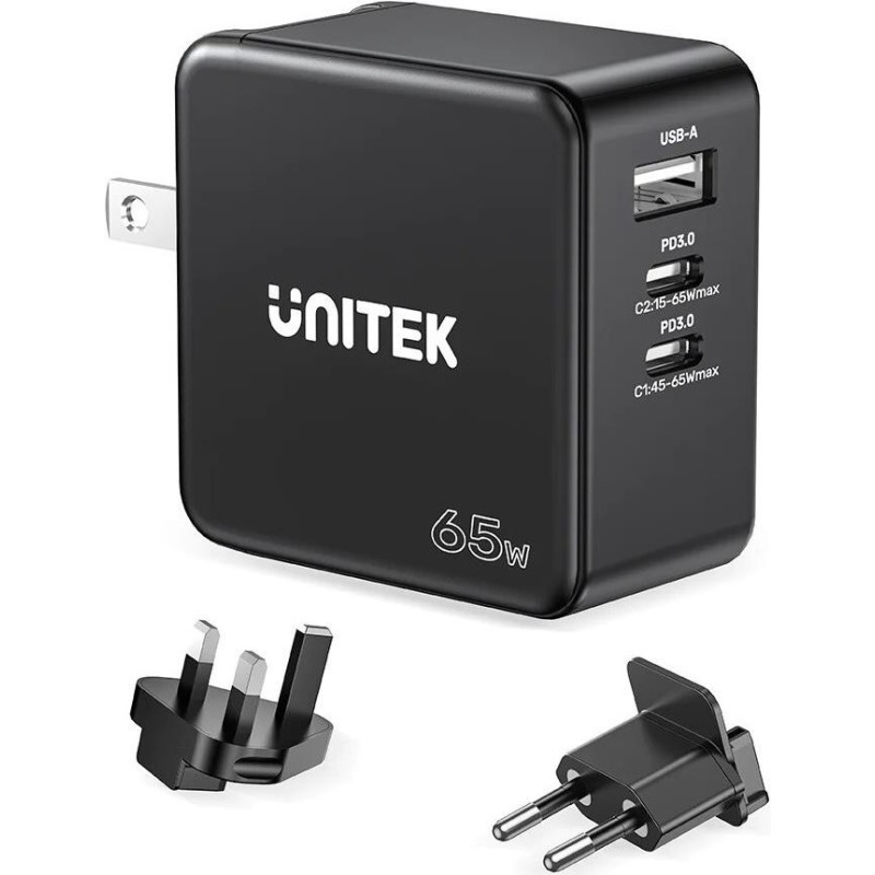 Unitek 65Wh Str&Atilde;&cedil;mforsyningsadapter