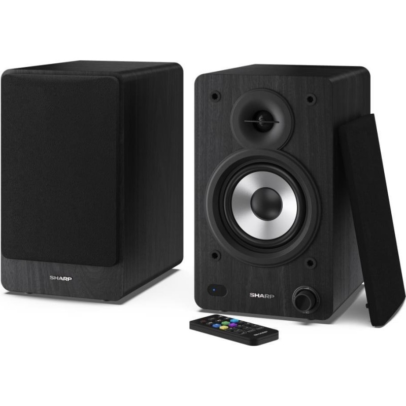 Sharp Bookshelf Speakers altoparlante 2-vie Nero Con cavo e senza cav