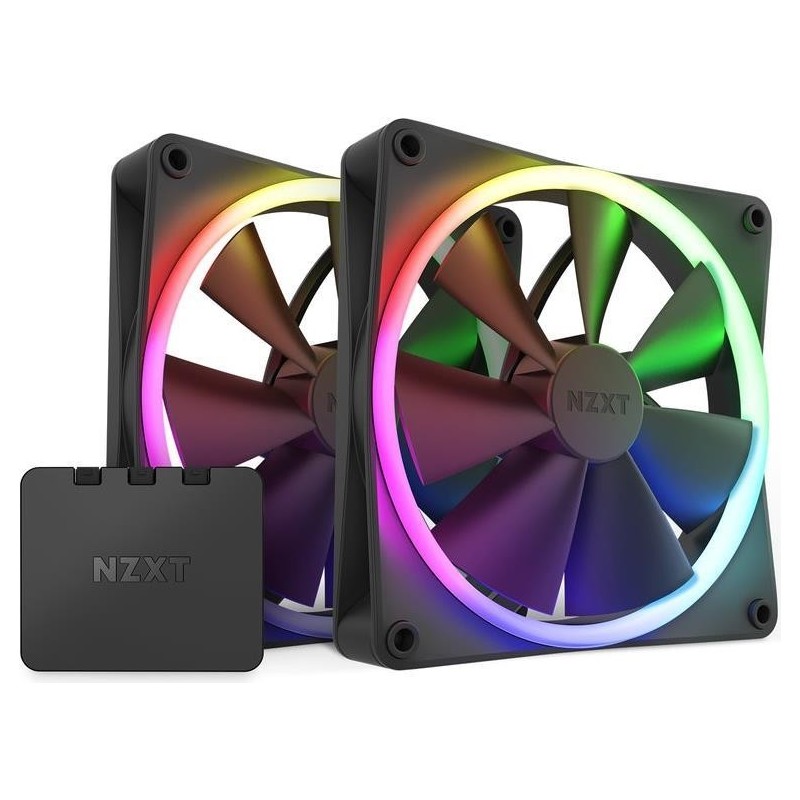 NZXT F Series F140 RGB Twin Pack Fan 1-pack Sort 140 mm