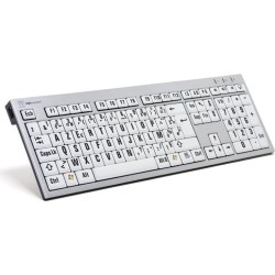 Logickeyboard XL-Print Alu nero su bianco fr PC/Sottile