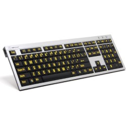 Logickeyboard XL-Print Alu giallo su nero fr PC/Sottile