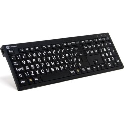 LogicKeyboard XL-Print Bianco su Nero fr PC/Nero