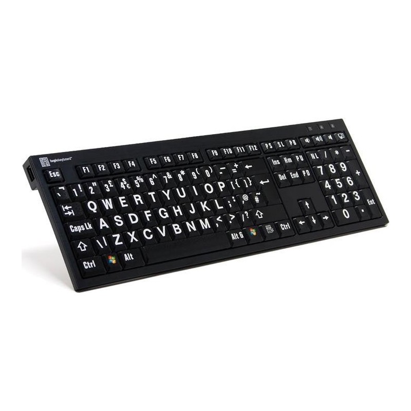 LogicKeyboard XL-Print Bianco su Nero fr PC/Nero