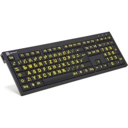 LogicKeyboard XL-Print Giallo su Nero Tedesco PC/Nero