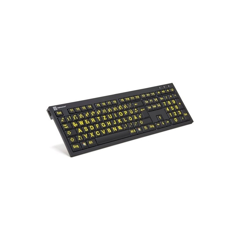 LogicKeyboard XL-Print Giallo su Nero Tedesco PC/Nero