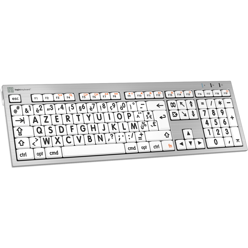 âLogicKeyboard XL-Print nero su bianco ALBA fr Mac