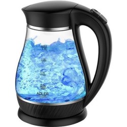 Adler Kettle AD 1274 Standard, Plastic, glass, Black/ transparent, 22