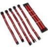 Kolink Core Adept Braided Cable Extension Kit - Jet Black/Racing Red