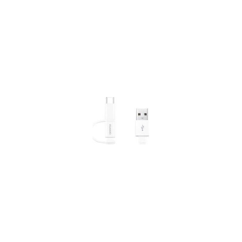 CAVO DATI 2 IN 1 MICROUSB + TYPE C WHI