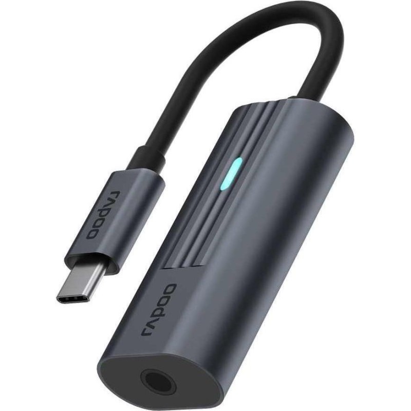 Rapoo USB-C Adapter grau USB-C auf 3,5 mm Audio