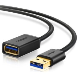 Ugreen USB 3.0 USB forl&Atilde;&brvbar;ngerkabel 1m Sort