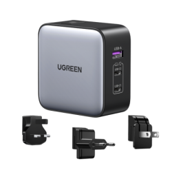 UGREEN USB-A+2*USB-C 65W GaN Worldwide Travel Fast Charger