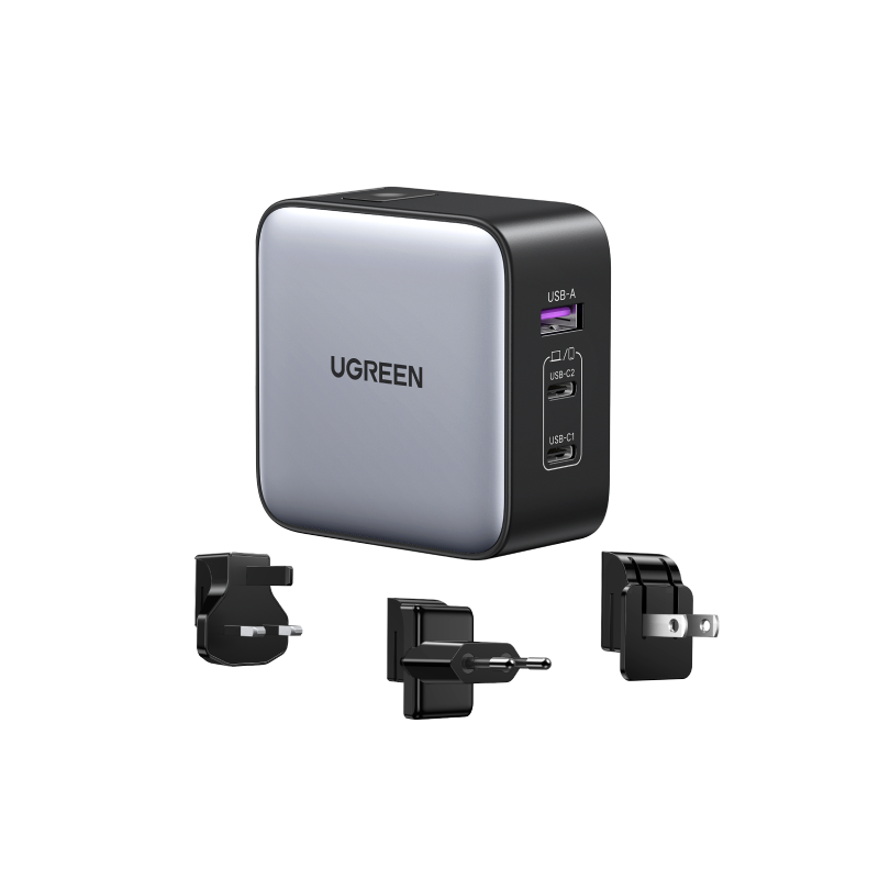 UGREEN USB-A+2*USB-C 65W GaN Worldwide Travel Fast Charger