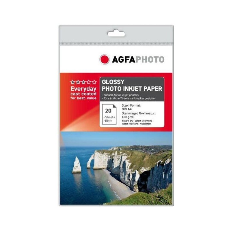 AgfaPhoto Everyday Photo Inkjet Paper Glossy 180 g A 4 20 Blatt