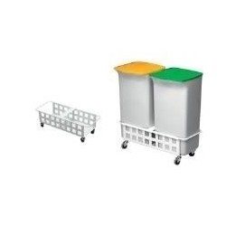 Metal Trolley For 2 x DURABIN 40 Litre Rectangular White - 1801622010