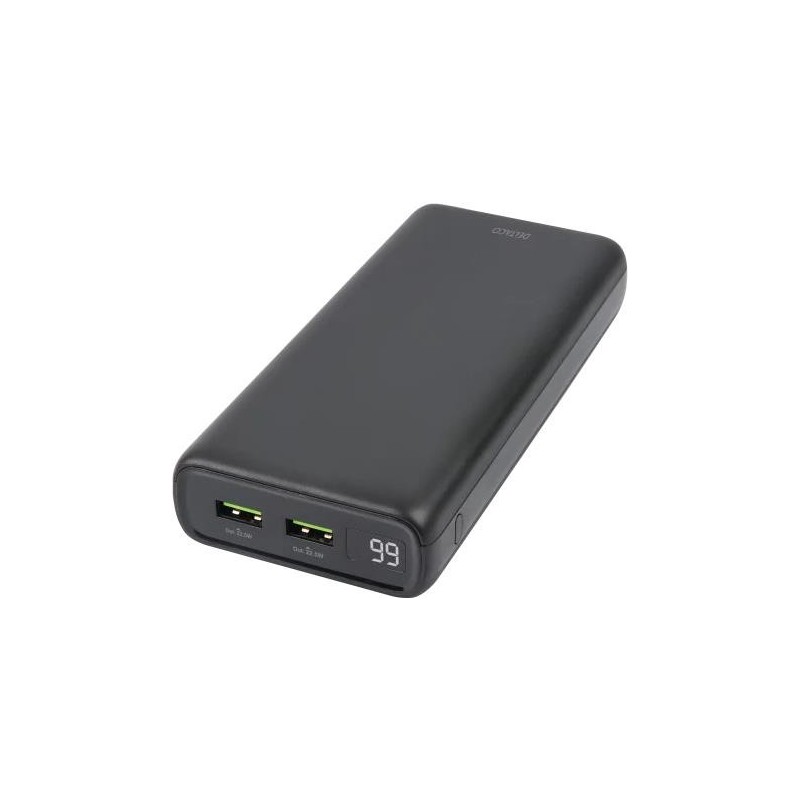 DELTACO power bank 20 000 mAh, 1x USB-C PD 60W, 2x USB-A fast charging