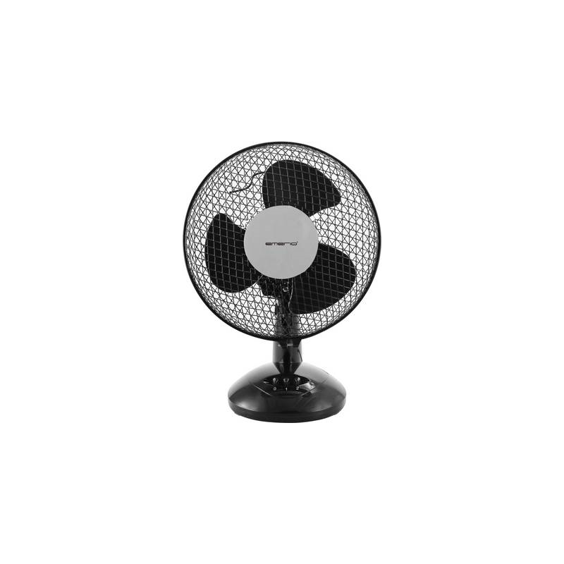 Ventilatore da tavolo, 23 cm, 2 velocit&agrave;, 3 pale, nero