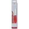 Victorinox Swiss Classic Gem&uuml;semesser-Set mit Sch&auml;ler, 3-teilig, rot