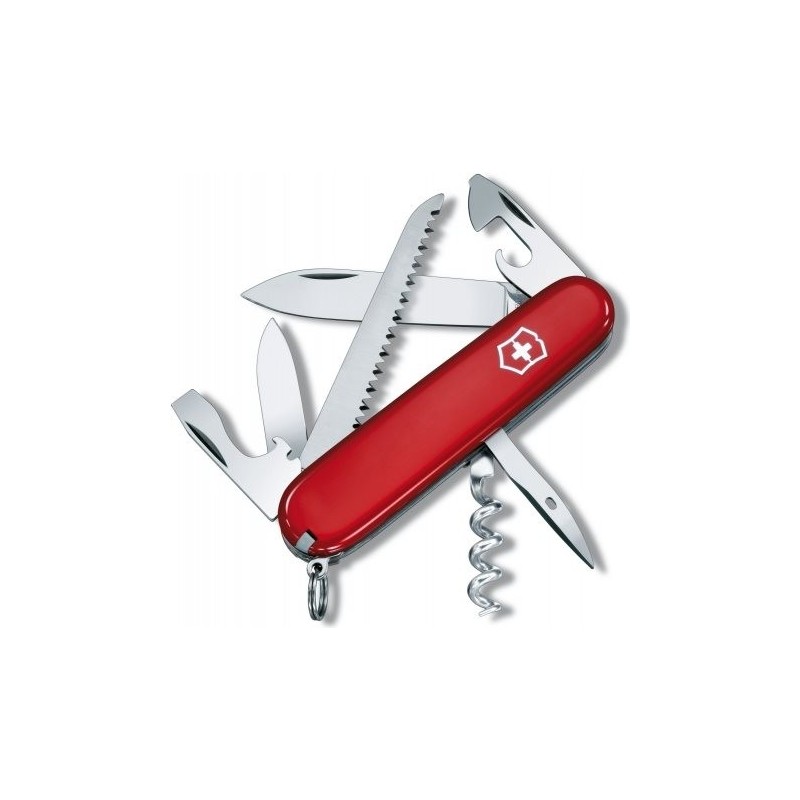 Victorinox V-1.36 13 Camper Taschenmesser, Holzgriff, rot