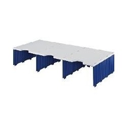 styro Sortierstation Aufbauein.Jumbo Trio 3f.blau/G DIN C4 3-Fach Grau