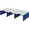 styro Sortierstation Aufbauein.Jumbo Trio 3f.blau/G DIN C4 3-Fach Grau