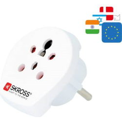 SKROSS Reiseadapter India-Israel-Denmark to Europe white