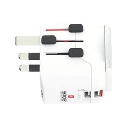 SKROSS L&auml;nderstecker Pro Light USB World (2xA), weiss