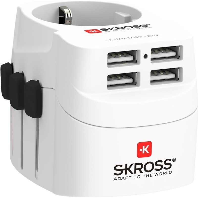 SKROSS Pro Light USB 4xA Reiseadapter 1302461