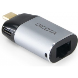 DICOTA Adapter USB-C zu LAN mini 1000Mbit/s,100W