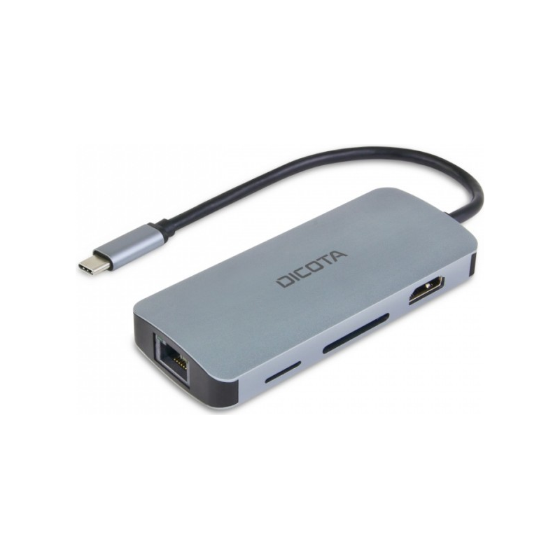 DICOTA Hub USB-C 100W 4K 8-in-1 HDMI,USB-A,USB-C,LAN,SD,microSD