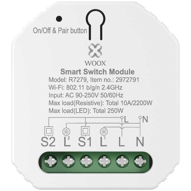 WOOX R7279 slimme switch met 2-stroom kanalen zodat u uw stroom insta